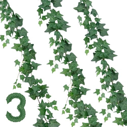 VZXZXE 3 stücke Efeu Künstlich Girlande 180cm Efeugirlande Efeu Fake efeu blätter Girlande für Küche, Terrasse, Schaukel, Hochzeit, Büro, Party, Weihnachten, Wanddekoration