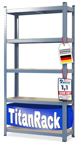 etm Schwerlastregale – Garage, Keller, Werkstatt - Steckregal, Lagerregal, Kellerregal - Hohe Traglast & Verstellbare Böden (Anthrazit-Grau, 180 x 90 x 45 cm)