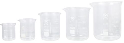 ABOOFAN 5 Piezas De Vaso Medidor De Vidrio Resistente a Altas Temperaturas Tazas Medidoras Transparentes Accesorios De Laboratorio