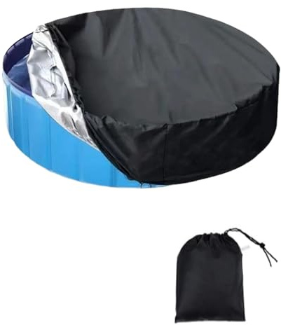 Runde Schwimm-Hundepool-Abdeckung – Faltbares UV-beständiges Zubehör für Planschbecken für Kinder, staubdicht, wasserdicht, kratzfest, Whirlpool-Abdeckung, Garten, Outdoor, Kunststoff, aufblasbare