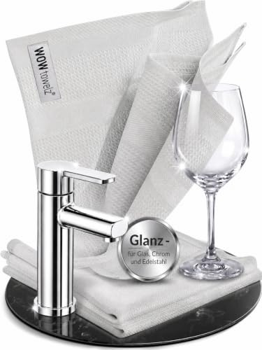 Wowtowelz Streifenfreier Glanz in Sekunden - Mikrofasertücher für Küche, Fenster, Bad, Glas & Auto - Fenstertuch Streifenfrei, Poliertücher, Putzlappen (3er Set - 40x40 cm)