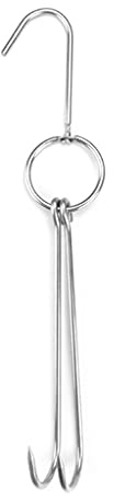 Jynqra Hanging Drying BBQ Grills Stainless Steels Metal Double Hook Roast Duck Beef Hook Cooking Smoker Hook Toools