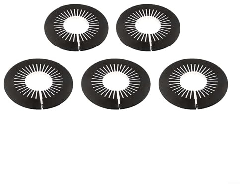 Dekorative Flansch-Rohrabdeckung, 5 Stück, schwarzes Rosetten-Set für Heizung, Wasser, Gasleitung, Wandmontage, Heizkörpersystem, Heimbüro, Gewerbegebäude, PP-Material (120–140 mm)