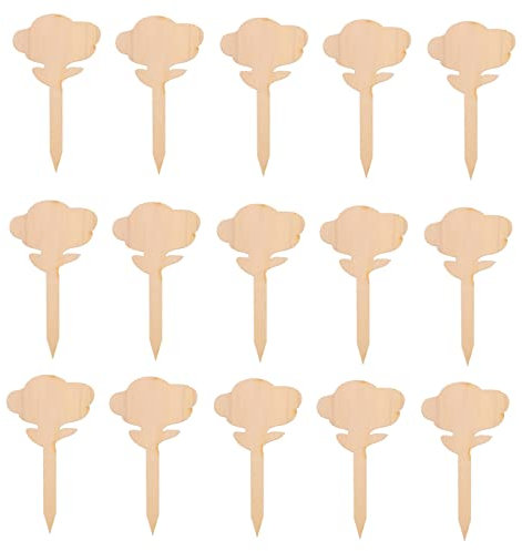 SEWOART 50 Piezas Etiquetas de Jardín de Madera Forma Marcadores para Plantas Etiquetas Reutilizables para Huertos y Invernaderos Decorativas y Prácticas