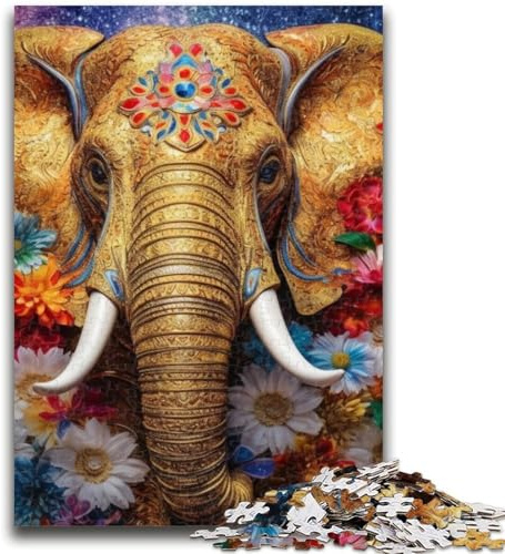 Puzzles pour Adolescents 1 000 Jeux d'éléphants fantastiques, Un Jeu Stimulant idéal comme Cadeau pour Toute la Famille (26x38cm)