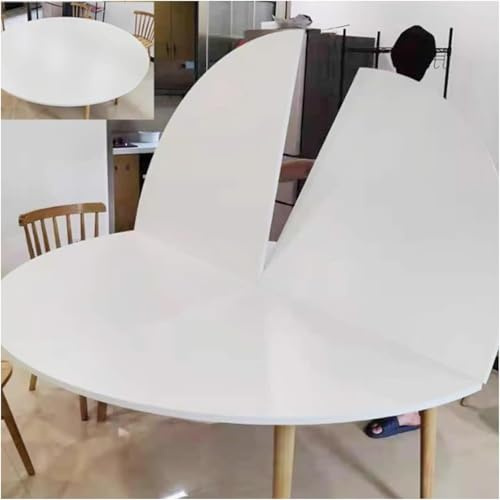 Rund bordsskiva, vikbar bordsskiva, utdragbar rund bordsförlängning, vikbar bordsskiva för fester (E, 190 cm/75 tum)