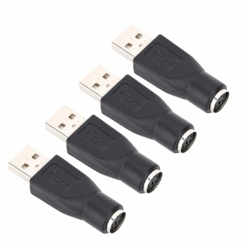 MOPFOL 4 Pack PS/2 to USB Adapter - PS/2 Female to USB Male Converter for Keyboard and Mouse, Metal Converter, Plug and Play