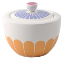 Villeroy & Boch – Fleur sucrier, dimensions : env. 10 נ10 נ9 cm, multicolore, lave-vaisselle et four à micro-ondes, décor floral, boîte à sucre en porcelaine Premium