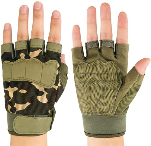 Kids Half Finger MTB Cycling Gloves 8-10 Years Boys Girls Anti Slip Road Bike Fingerless Glove Breathable Padded Motorcycle Gloves Thick Climbing Sports Workout Glove Roller Skating Cycling Mitten