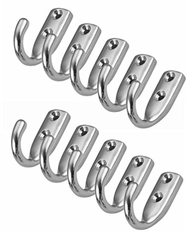 Versandbox24 10 Stück Kleiderhaken Edelstahl A4 Deckenhaken Handtuchhaken Wandhaken Mantelhaken