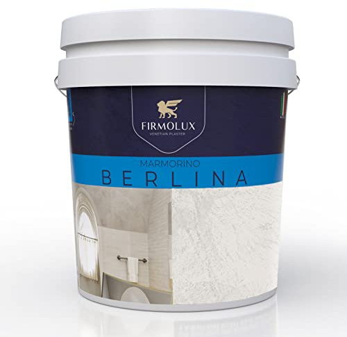 FirmoLux Marmorino Berlina Authentic Venetian Plaster | Smooth Plaster | Made in Italy from Lime & Marble | Gray-Blue Colors (14) | Color: SW7021 Simple White