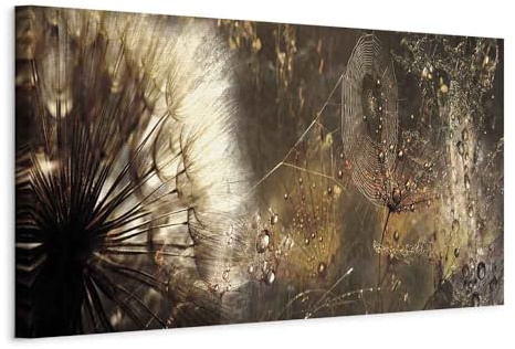 murando Quadro Soffione Fiori 135x45 cm 1 Pezzo - Stampa su Tela Strutturata XXL Grande - Quadri Moderni Soggiorno Grandi - Stampe da Parete Murale Arte Moderno Pittura - b-C-0170-b-c