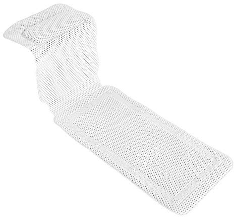Full Body Spa Bath Pillow Mat with 30 Suction Cups Bathtub Mat for Supporting Head Neck Spine Breathable Soft Head Rest Bath Cushion