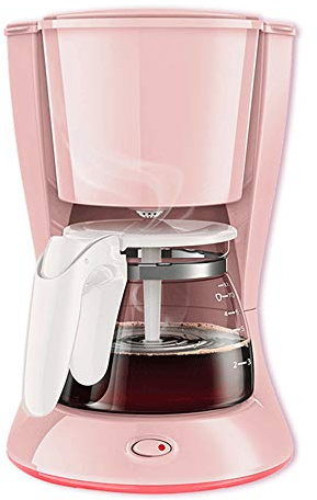 LTLWSH Filter Coffee Machine, 700W, Anti-Drip Design, Detachable Filter, Keep Warm, 600ML for 7 Cups,Pink