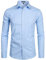 PARKLEES Men's Long Sleeve Dress Shirt Solid Slim Fit Casual Business Formal Button Up Shirts with Pocket Blue M