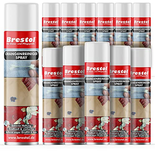 ORANGENREINIGER SPRAY 12x 400 ml (7551) - Kleberrestenentferner Etikettenlöser Harzentferner Gummiabriebentferner Kleberentferner - BRESTOL