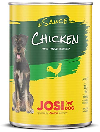 JosiDog Chicken in Sauce (12 x 415 g) | Nassfutter in Sauce mit Huhn | für ausgewachsene Hunde | Hundefutter | powered by JOSERA