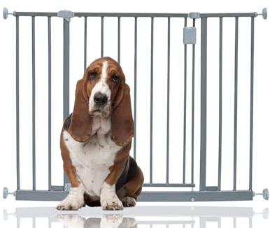 Bettacare Extra Bred Hundgrind för Korridor, 97 cm - 103 cm, Grå, Tryckmonterad Hundgrind, Valpsäkerhetsbarriär för Korridorer och Breda Utrymmen, Enkel Installation