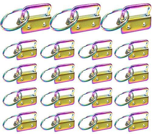 Yosawo 15 Stück Schlüsselband Rohlinge，Klemmschließeanhänger mit Schlüsselring für DIY Handarbeit Lanyard Stoff （Farbe-26mm）