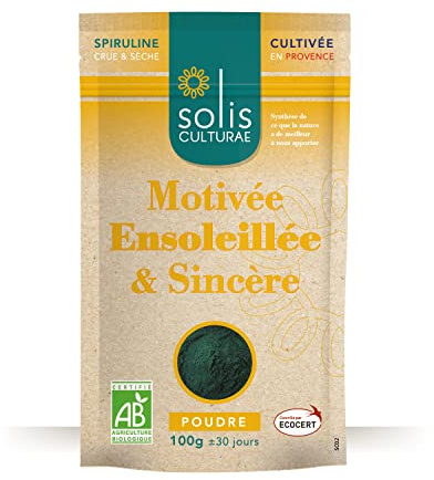Spiruline Bio Française en Poudre | 100g | Certifiée AB Ecocert | Idéale Smoothies & Recettes | Riche en Fer & Protéines | Phycocyanine | Ferme Provençale depuis 2012