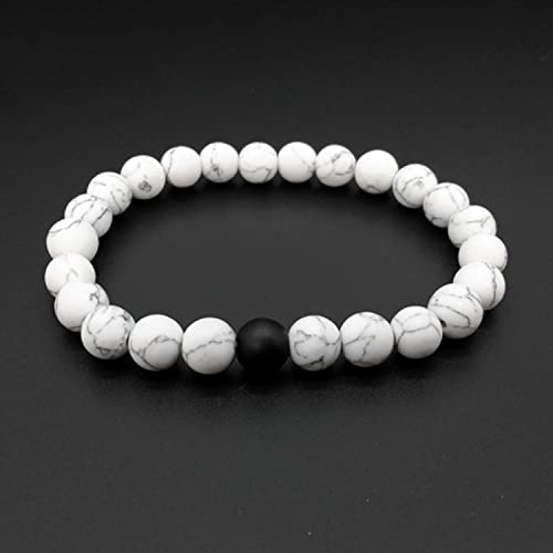 Handgjorda 8 mm sten par armband damarmband herrsmycken, vit