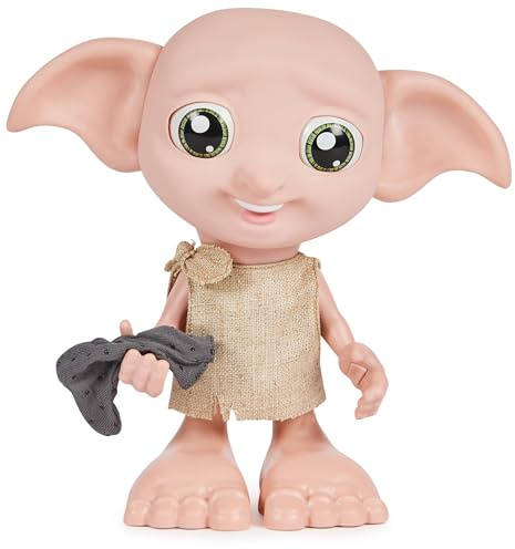 Wizarding World , Harry Potter, 21,6 cm Magical Dobby Interaktive Elfenpuppe mit Socke und über 35 Lauten und Phrasen, Spielzeug für Mädchen ab 6 Jahren (Spin Master 6069166) (Spanisch/Portugiesisch)