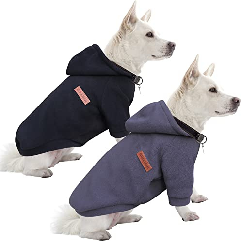 HuaLiSiJi Kapuzenpullis für Hunde Hoodie Hunde Sweatshirt Fleece Chihuahua Pullover Warm und Leicht, Sehr Schön, Bequem und Weich, Super Anzuziehen (XL, Schwarz+Grau)