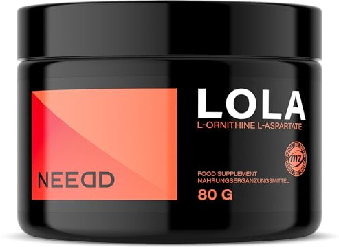 LOLA (L-Ornithine-L-Aspartate) Pulver 80g -Blandning av två aminosyror: Ornitin och L-asparaginsyra 1000 mg per portion - 80 portioner per förpackning - Kosttillskott - av MZ