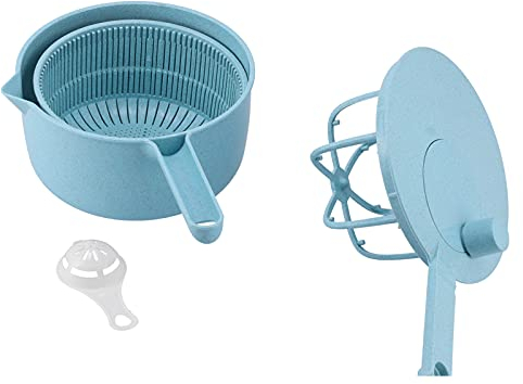 Scolaverdure Frullatore per Riso Domestico Insalata di Verdure per Centrifuga Lavaggio di Verdure Cesto di Frutta Centrifuga (BLUE)