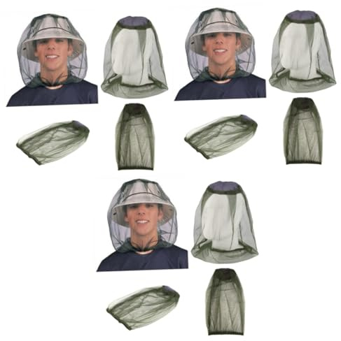 Mobestech 3pezzi Rete Protettiva Per Testa e Collo Antimosche Per Pesca e Attività All Aperto Mesh Fina Per Massima Protezione Insetti Facile Da Indossare e Rimuovere Compatibile Con