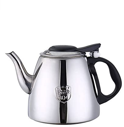 XaEjNzwDT Théière en Fonte Bouilloire sifflante Théière en Acier Inoxydable épaissie de 1,2/1,5 Litre théière Bouilloire à thé Domestique avec Maille filtrante.(Color:1.5L)