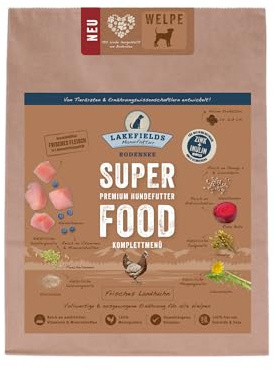 Lakefields Premium SUPERFOOD Huhn für Welpen, die Trockenfutter-Sensation für Ihren Hund, Größe:3 x 1 Kg