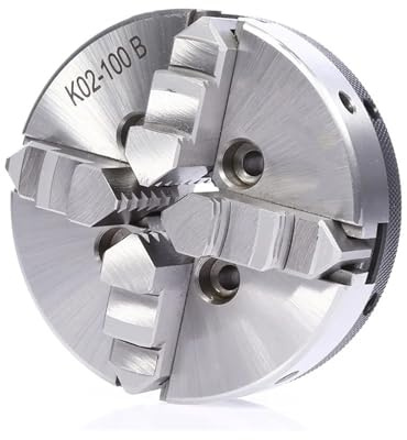 FUYUMIC Drehfutter, 100 mm, Holzdrehfutter K02-100B, 4-Backen-Spannfutter, selbstzentrierender Typ for Holzdrehmaschinen