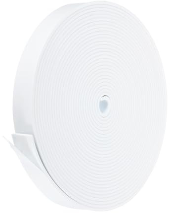 PATIKIL Weather Stripping Door Seal Strip, 1 Inch x 1/8 Inch x 40 Ft Self Adhesive Soundproof High Density Foam Tape Insulation for Door Window Air Conditioning, White
