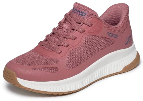 Skechers Mujer Bobs Squad 4 Staple Look Slip-In ENTRENADOR, Rose Mesh, 37 EU