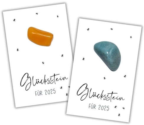 Glücksstein 2025 • Geschenk Weihnachten Silvester • Glücksbringer Kinder Erwachsene • Geschenkidee Weihnachtsgeschenk Gastgeschenk Eltern Familie Mama Papa • Glücksbringer fürs neue Jahr