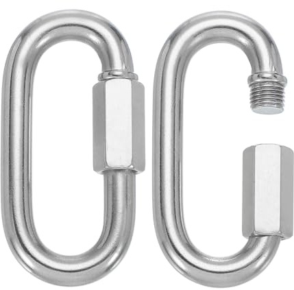 PATIKIL M12 Quick Link Chain Connector, 2 Pcs 1/2 304 Stainless Steel Locking Quick Chain Repair Links for Towing Swing Outdoor Equipment, 2497 lbs Capacity