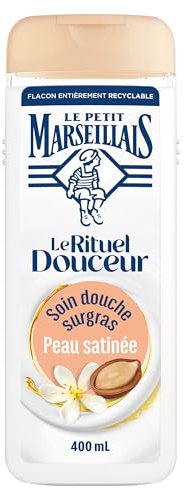 Le Petit Marseillais - Soin Douche Surgras Huile d'Argan & Fleur d'Oranger - Le Rituel Douceur (flacon de 400ml) - Crème de Douche nutrition intense