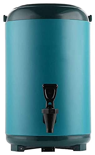 Dispensador de bebidas aislado de doble pared con grifo, capacidad de 10 L para agua caliente, café, jugo, té, sidra y leche, ideal para fiestas y bufés, color azul, tamaño grande de 10 L