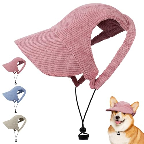 OFFCUP Berretto da Baseball per Cani Regolabile Cappello da Baseball per Cani con Fori per le Orecchie Cappello Sportivo da Viaggio Cappellino di Protezione Solare per Animale Domestico (Rosa, XL)