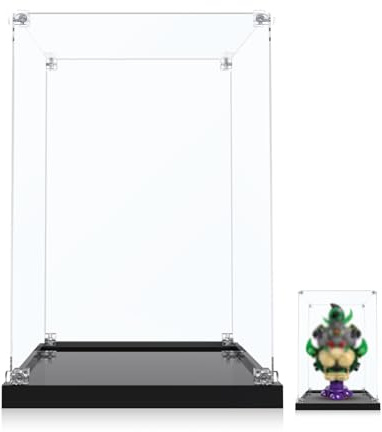 ICUANUTY Acryl-Vitrine für Lego Super Mario Prinz Florian & Schloss Bowser 72042–Staubdichte Aufbewahrung, Größe: 25x25x36cm (Nur Display Case, Keine für Lego-Modell inbegriffen)