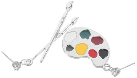 POPETPOP Vintage Asymmetric Dangle Earrings for Women Fun Paintbrush Sketchpad Design Fashion Earrings Unique Drop Style Ear Decor for Parties Festivals