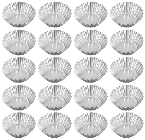 20 stampi piccoli per cupcake, muffin, biscotti, uova, crostate, in alluminio, strumento da forno per uova e cupcake, utensili da cucina in alluminio per uso alimentare