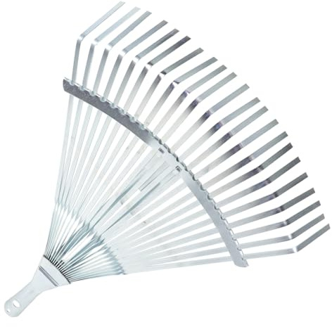TOBBOMEY Rastrillo De Jardinería Ajustable De Metal Cabezal Extensible para Césped y Patio, 22 Dientes, Herramienta Ligera para Hojas y Limpieza Exterior