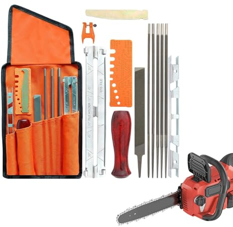 Kettensäge Feile Set | 14 teiliges Kettensägen Feilen Set | Haushaltsbedarf Für Vorübergehende Reparaturen Wartung Holzverarbeitung Außenarbeiten Gartenbau Hof Terrasse