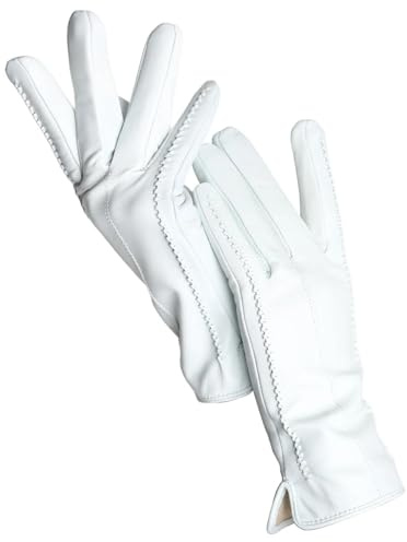 CNYUON Damenhandschuhe Winter Warm Plus Samt Kurze Dünne Fahrfarbe Damen Lederhandschuhe für Verschiedene