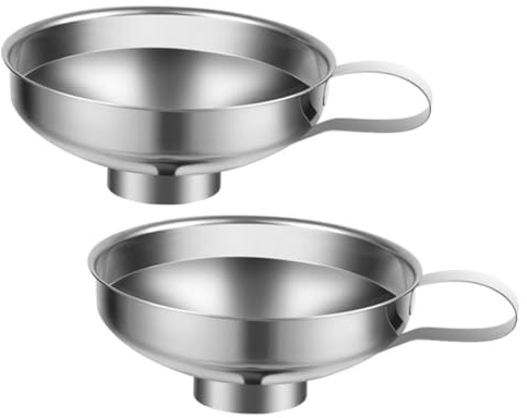 ARTIBETTER Embudo de Acero Inoxidable de Boca Ancha 2 Piezas Embudo Metálico para Transferir Líquidos y Ingredientes Secos Tamaño Grande Adecuado para Conservas y Cocina Doméstica