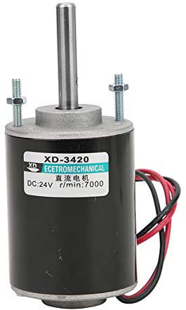 Permanentmagnet-Gleichstrom-Elektromotor, 12 V, 24 V, 30 W, Hochgeschwindigkeits-CW-CCW-Kugellager-Kupferwicklungen für Zuckerwattemaschine, kleine Schneidbank-Schleifmaschine (24V6000 U/min)
