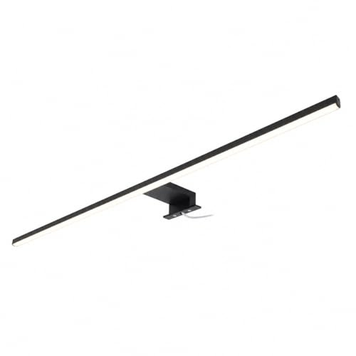 kalb LED Badleuchte Running Light 100 cm IP44 Spiegelleuchte mit Lichtlauf Effekt, 230V Badezimmerlampe für Wand oder Spiegelschrank, Schwarz/Chrom, 3000K/4000K (Schwarz, Neutralweiß)