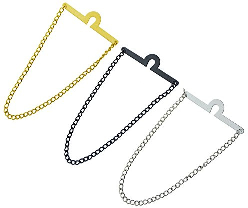 Men's Tie Chain Fashion Necktie Link Noble Necktie Chains for Business Wedding Pack of 3